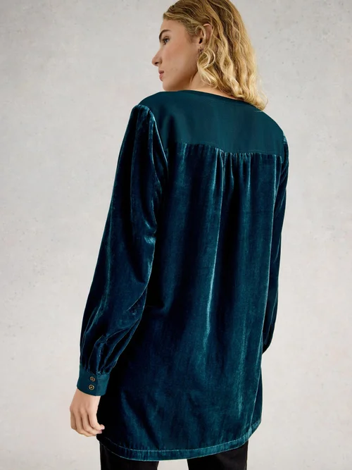 Samttunika Olive - Dk Teal - 42/R Bild 4