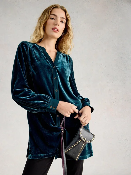 Samttunika Olive - Dk Teal - 52/R Bild 3