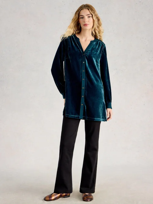Samttunika Olive - Dk Teal - 42/R Bild 2