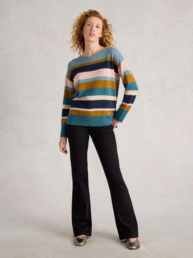 Gestreifter Pullover Olive