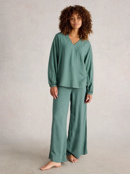 Pyjamatop Celia - Dk Green - S Bild 2