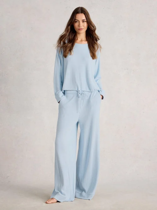 Gemütliche Hose aus Rippenjersey - Lgt Blue - XXXL Bild 2