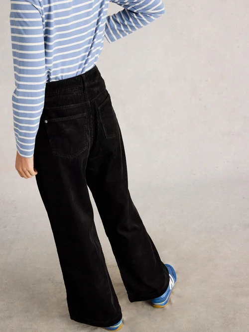 Kordhose Ayla mit weitem Bein - Pure Blk - 52/R Bild 4