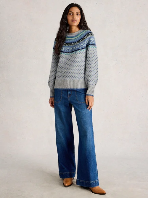 Norwegerpullover mit Mini-Herzmuster - Grey Mlt - 52 Bild 2