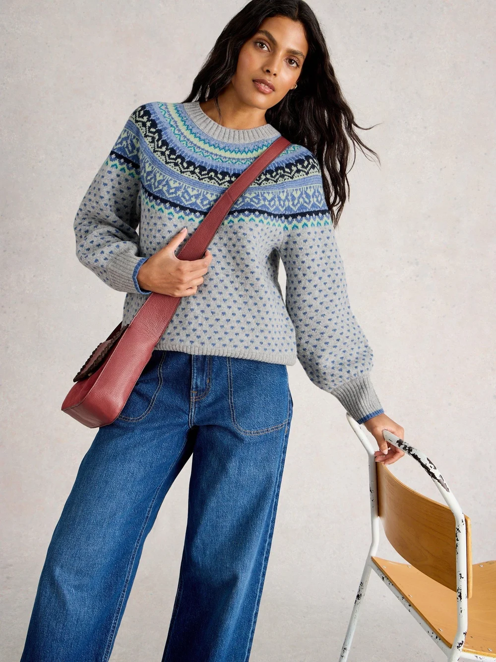 Norwegerpullover mit Mini-Herzmuster - Grey Mlt - 52 Bild 1