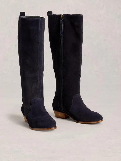 Knielange Wildlederstiefel Willow - Dark Navy - 40.5 Bild 2