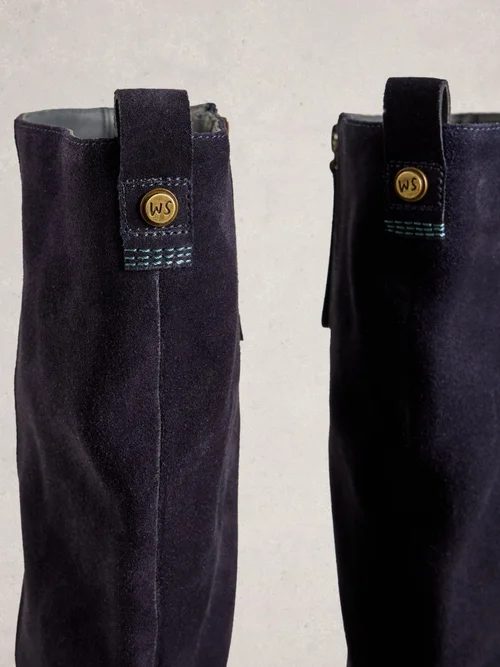 Wildlederstiefel mit weiter Passform - Dark Navy - 41 Bild 3