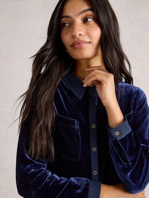 Samtbluse Sophie - Dark Navy - 42 Bild 3