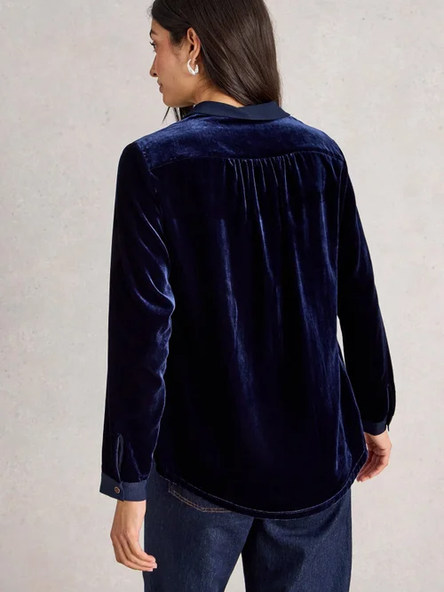 Samtbluse Sophie - Dark Navy - 42 Bild 4