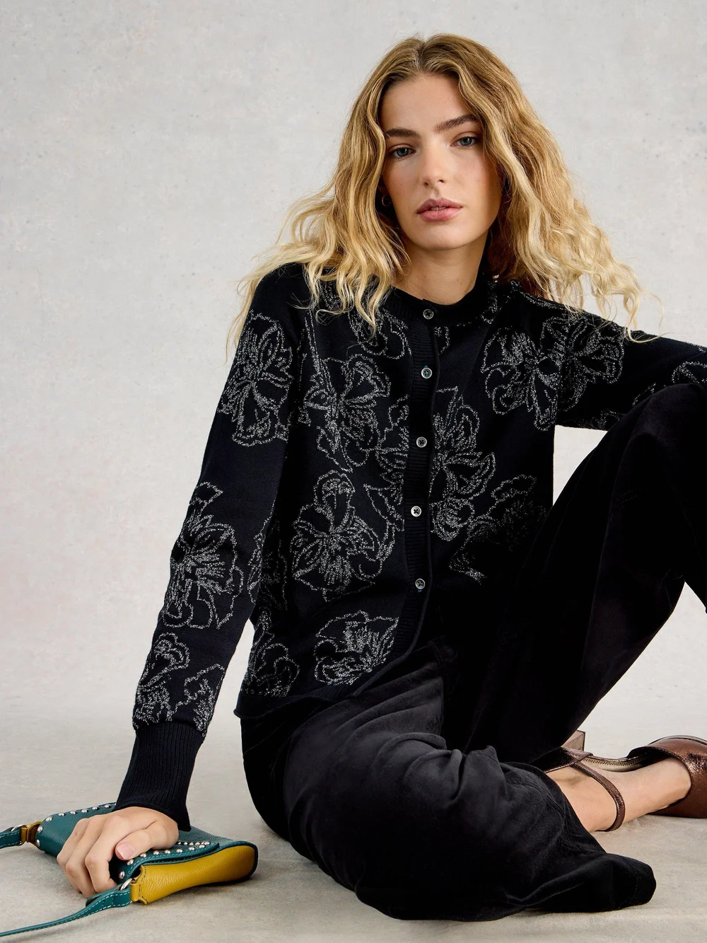 LULU SPARKLE STRICKJACKE - Blk Mlt - 52 Bild 1