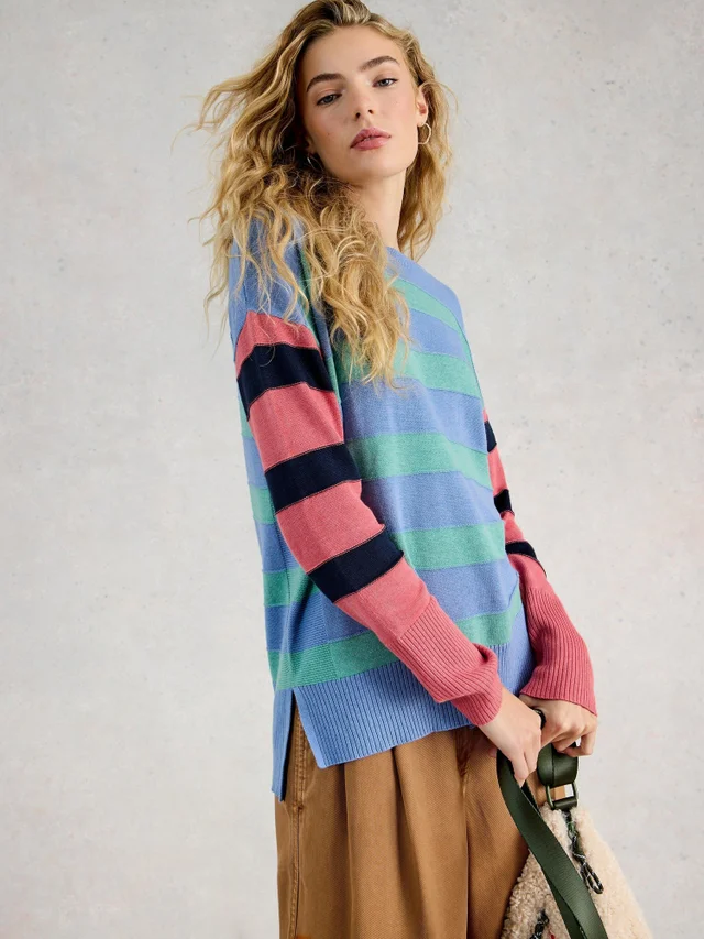 Gestreifter Pullover Olive