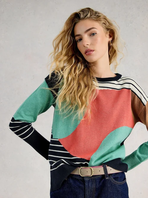 Pullover Olive mit abstraktem Muster - Navy Multi - 50 Bild 3