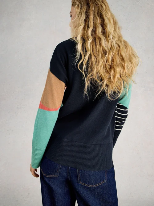 Pullover Olive mit abstraktem Muster - Navy Multi - 52 Bild 4