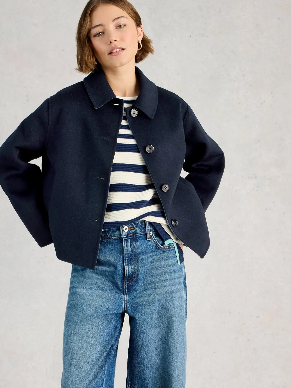 Jacke Aden aus Wollmischung - Navy Multi - 52 Bild 1