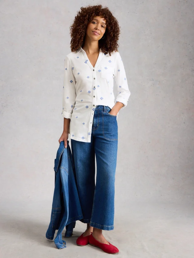 Lange bestickte Bluse Annie