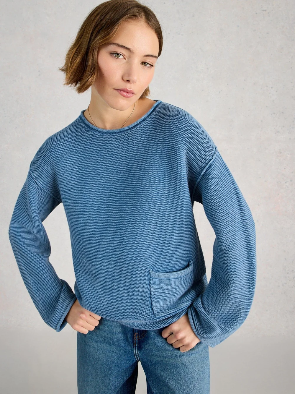 Washed Pullover Gigi - Mid Blue - 48 Bild 1