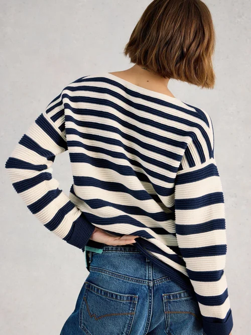 Gestreifter Pullover Jana - Navy Multi - 44 Bild 4