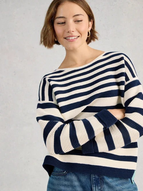 Gestreifter Pullover Jana - Navy Multi - 44 Bild 3