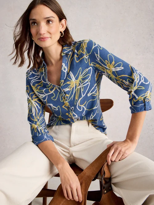 Jerseybluse Annie - Blue Pr - 52 Bild 1