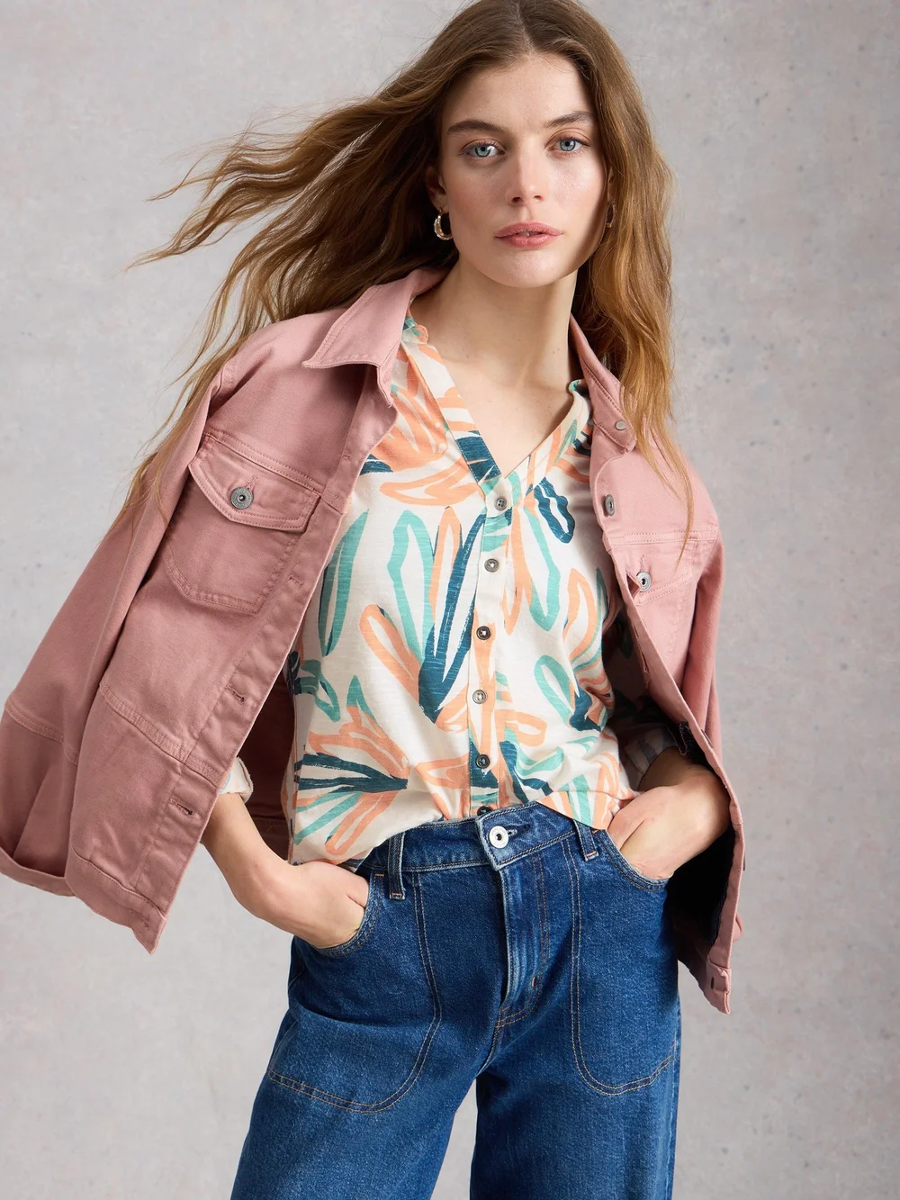 Jerseybluse Annie - Ivory Pr - 52 Bild 1