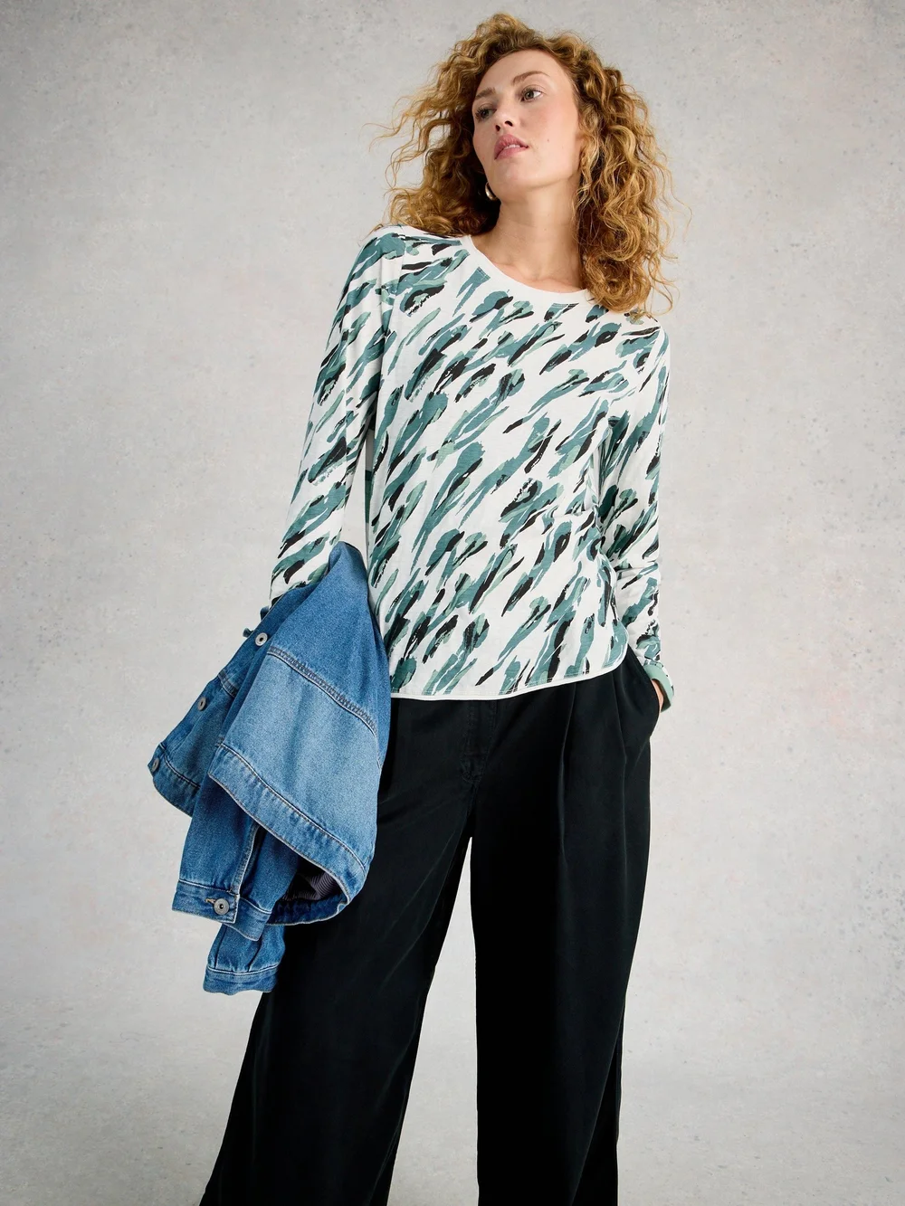Langarmshirt Clara - Ivory Pr - 48 Bild 1