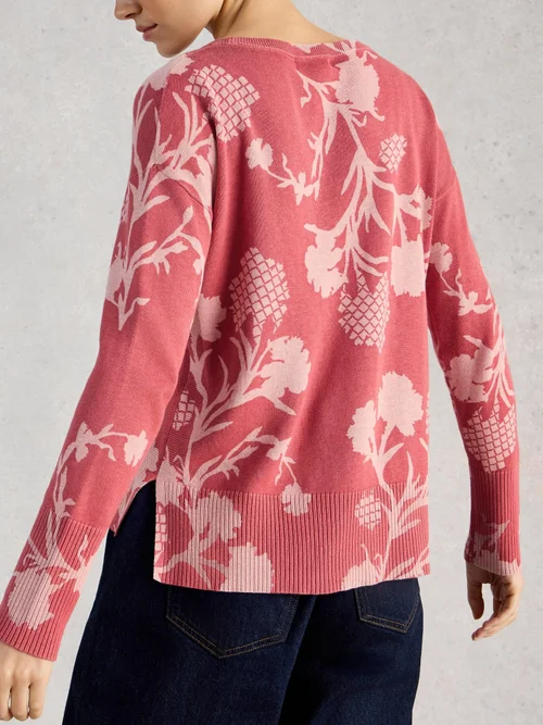 Bedruckter Pullover Olive - Pink Pr - 52 Bild 4