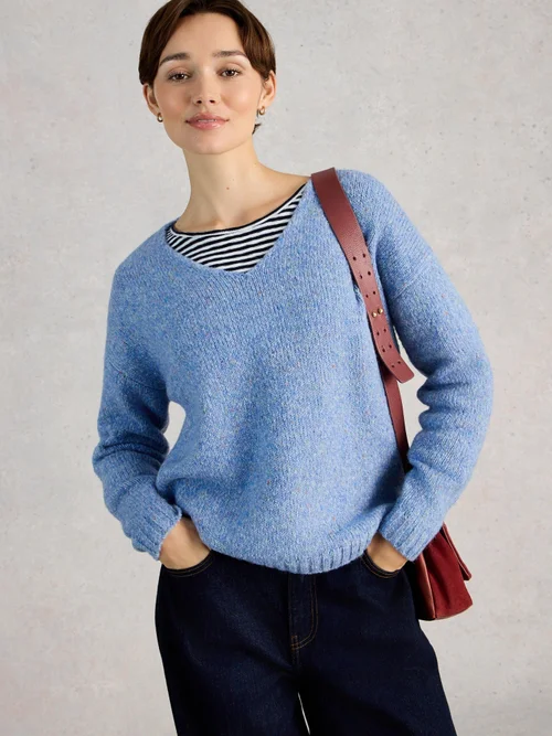 Pullover Tamara mit V-Ausschnitt - Mid Blue - 48 Bild 3