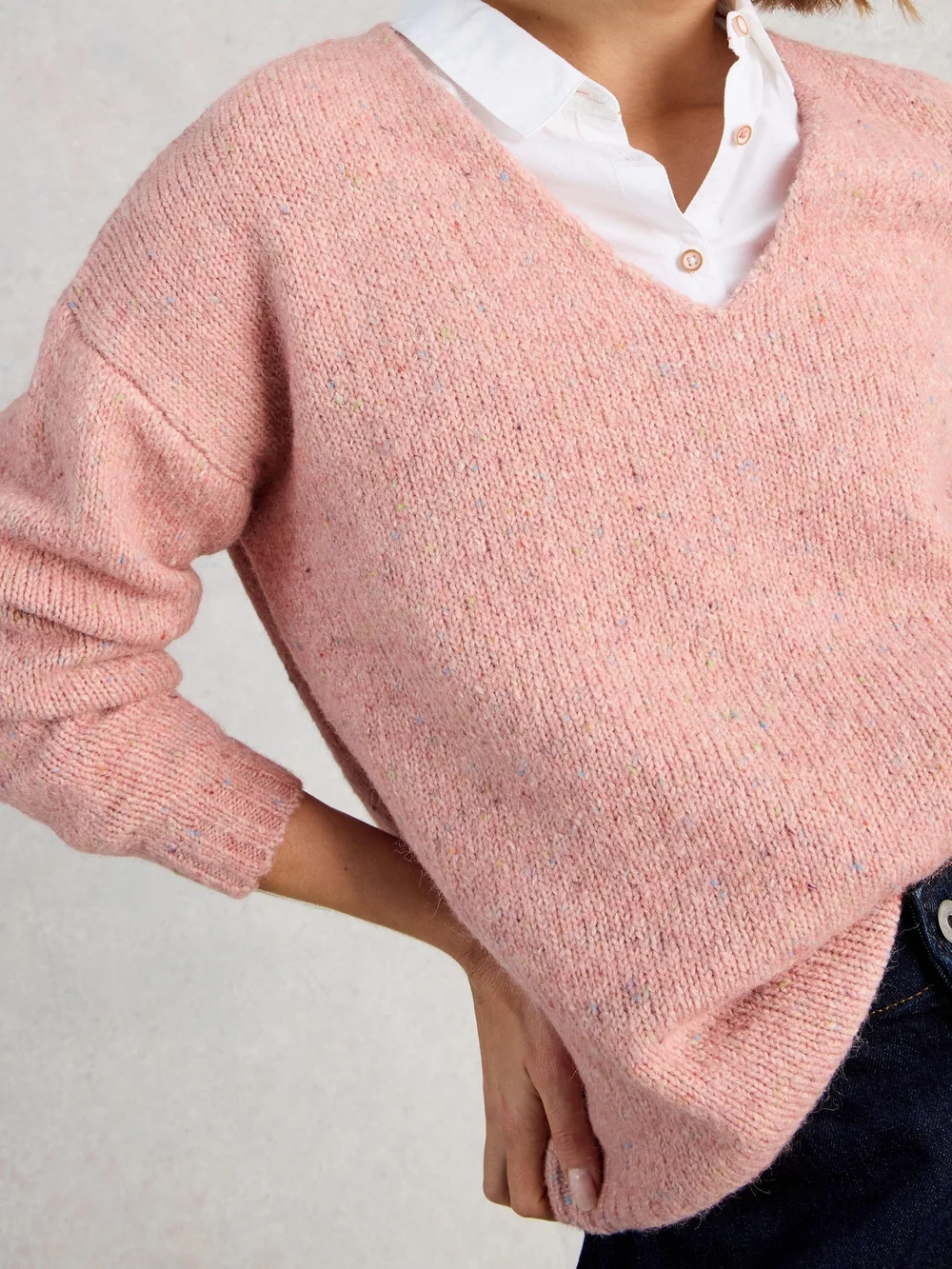 Pullover Tamara mit V-Ausschnitt - Mid Pink - 52 Bild 1