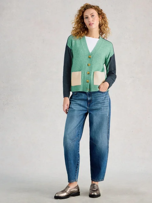 Strickjacke Mary mit Colour-Block-Design - Teal Mlt - 52 Bild 2