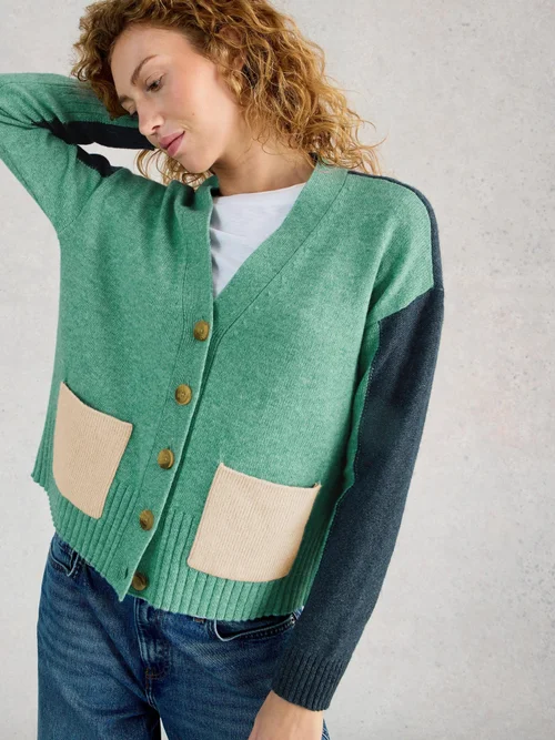 Strickjacke Mary mit Colour-Block-Design - Teal Mlt - 52 Bild 3