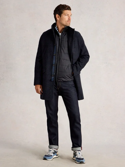 Wollmantel mit Stehkragen - Dark Navy - XL Bild 2