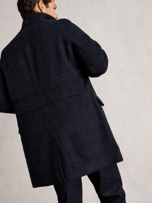 Wollmantel mit Stehkragen - Dark Navy - XL Bild 4