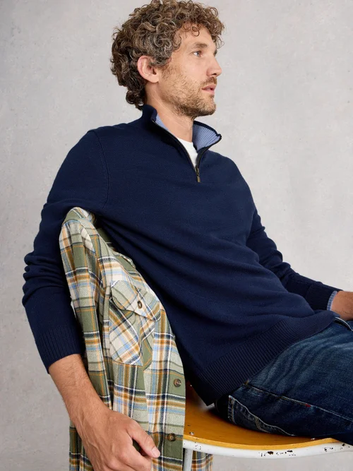 Merinopullover Newport mit Trichterkragen - Dark Navy - XXXL/R Bild 1