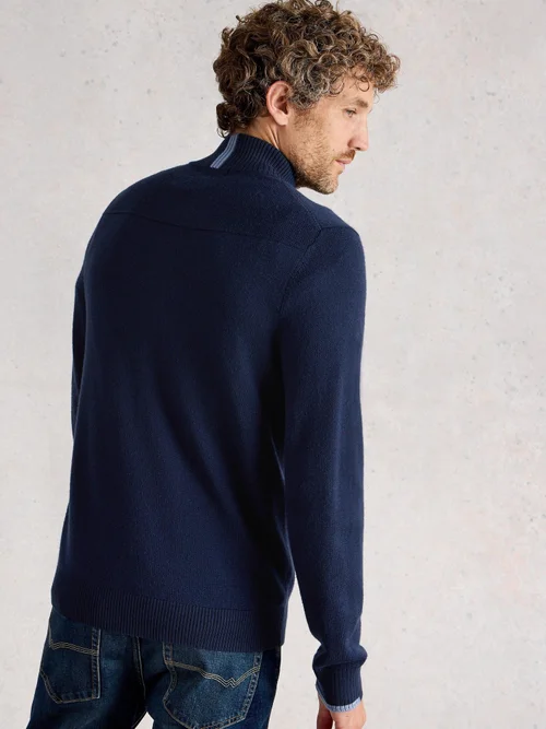 Merinopullover Newport mit Trichterkragen - Dark Navy - XXXL/R Bild 4