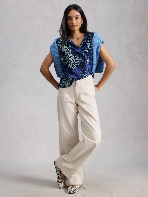 Jeans Tia mit weitem Bein - Nat White - 52/R Bild 2