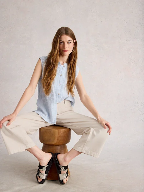 Jeans Tia mit weitem Bein - Nat White - 52/R Bild 1