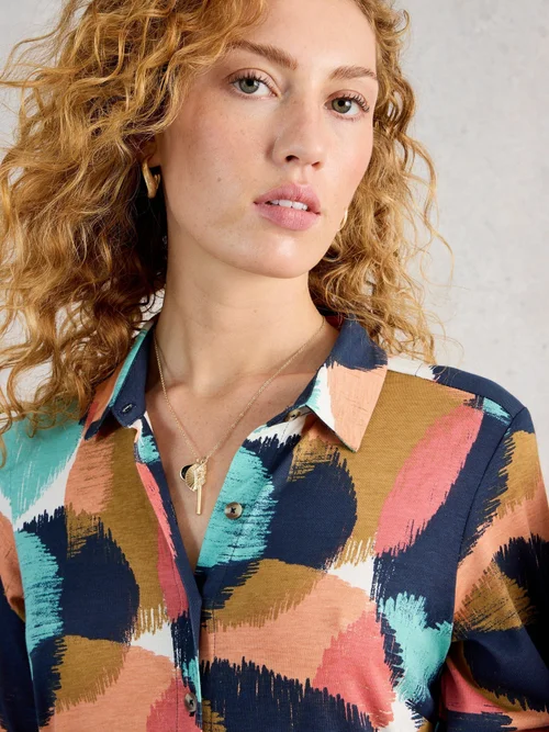 Blusenkleid Rua aus Jersey - Navy Multi - 52/R Bild 3