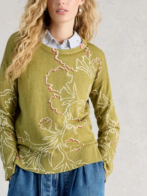 Bedruckter Pullover Olive - Green Pr - 52 Bild 3