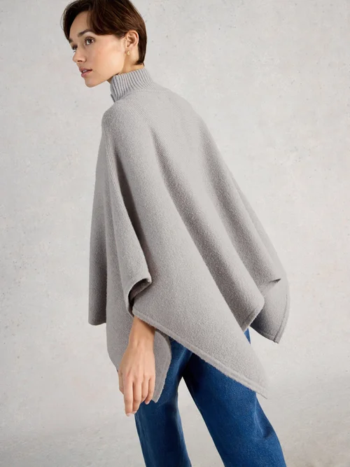 Poncho mit Trichterkragen - Lgt Grey - XL Bild 4