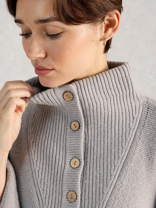 Poncho mit Trichterkragen - Lgt Grey - XL Bild 3