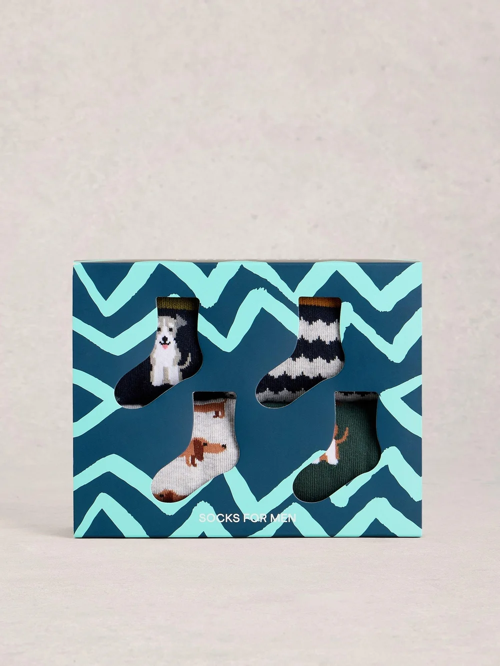 4-er Pack Socken mit Hundemotiv - Grey Mlt - 44-46 Bild 1