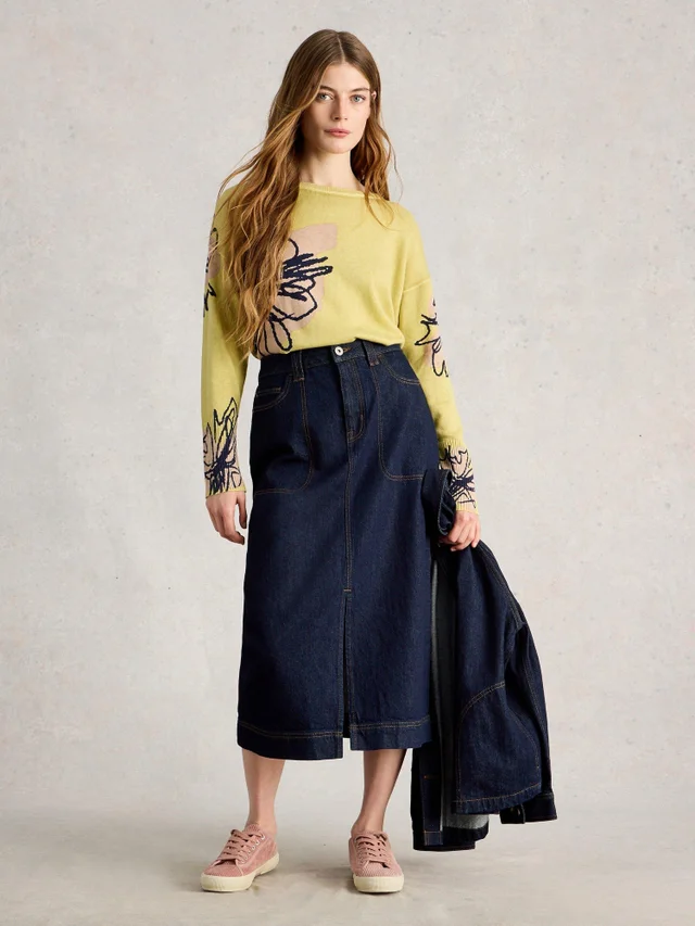 Bedruckter Pullover Olive