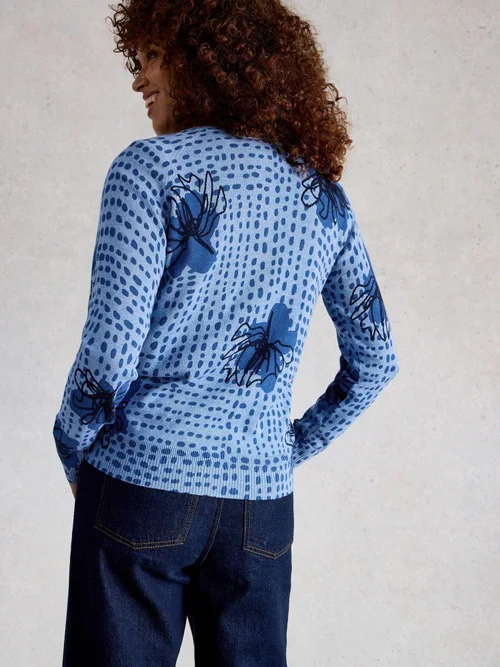 Bedruckte Strickjacke Lulu - Blue Pr - 52 Bild 4