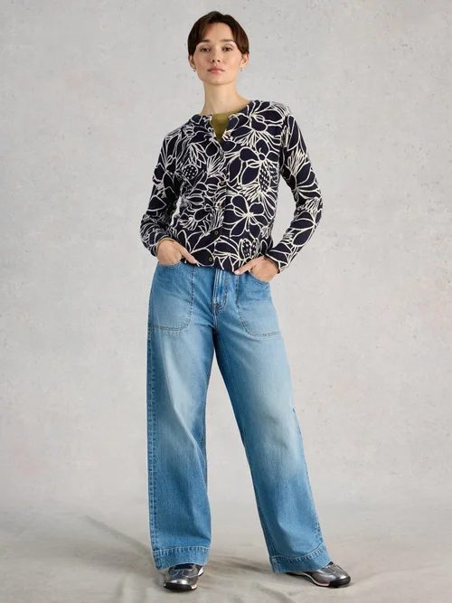 Bedruckte Strickjacke Lulu - Navy Multi - 52 Bild 2