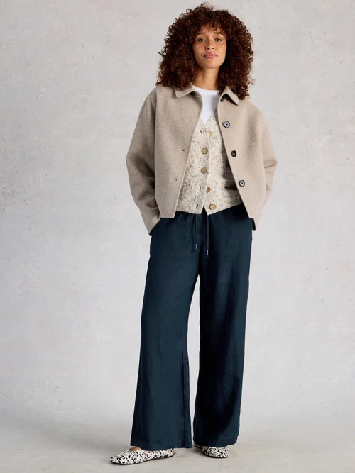 Leinenhose Allie mit weitem Bein - Dark Navy - 50/R Bild 1