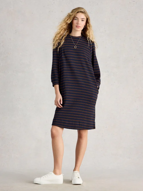 Gestreiftes Kleid Amy - Navy Multi - 52/R Bild 2