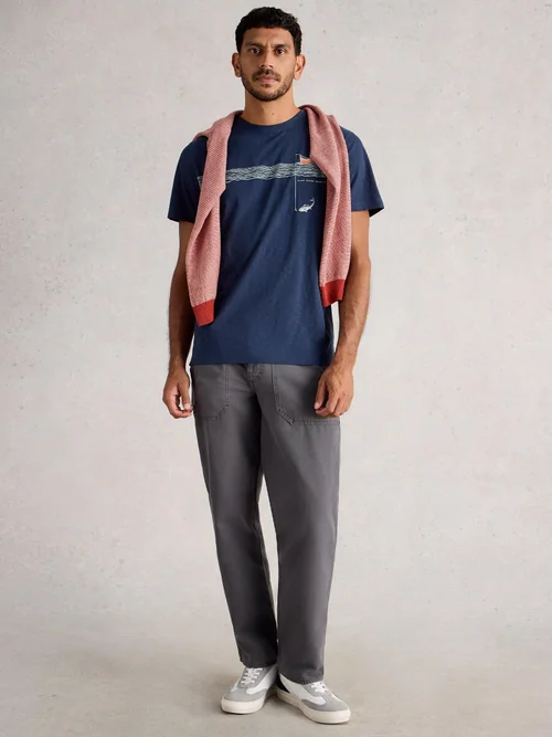 T-Shirt Abersoch mit Angler-Motiv - Navy Pr - XXL/R Bild 2