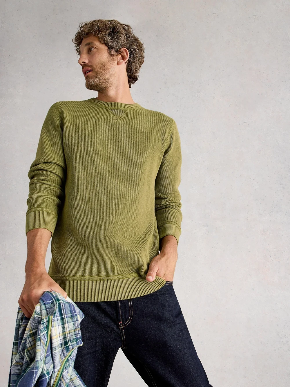 Pullover Attadale mit Rundhalsausschnitt - Khaki Grn - XXL/R Bild 1