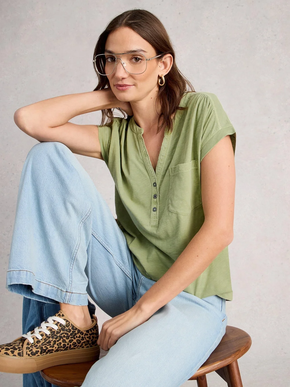 Ärmellose Bluse Cecily - Khaki Grn - 52 Bild 1