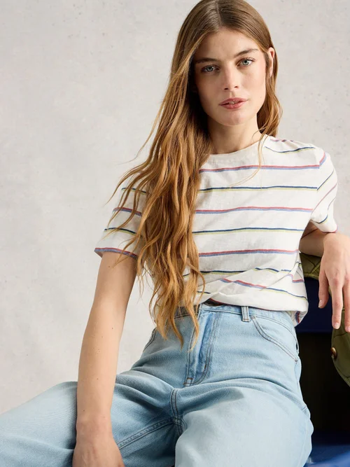 Gestreiftes T-Shirt Clara - Ivory Mlt - 52 Bild 1
